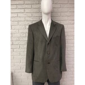 Bert Pulitzer Olive Suede 3 Button Blazer Size 44R